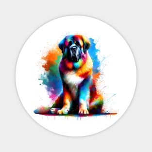 Pyrenean Mastiff in a Colorful Artistic Splendor Magnet